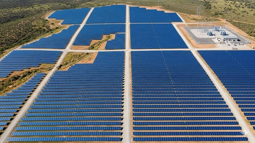 대규모 태양광 발전소 전경